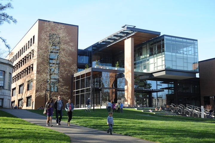 Modern university campus building