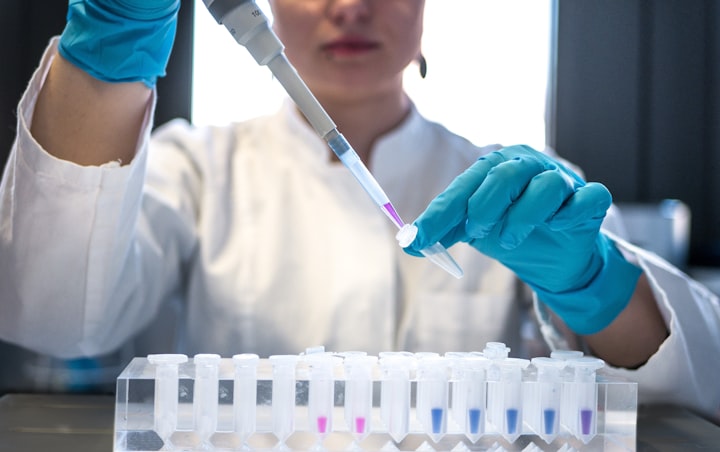 Laboratory technician processing samples