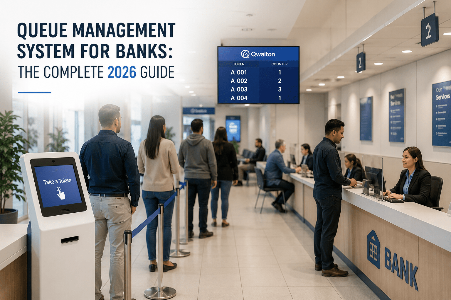 Queue management system for banks